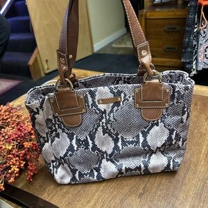 Kate Spade Brown and Gray Snake Print Shoulder Bag